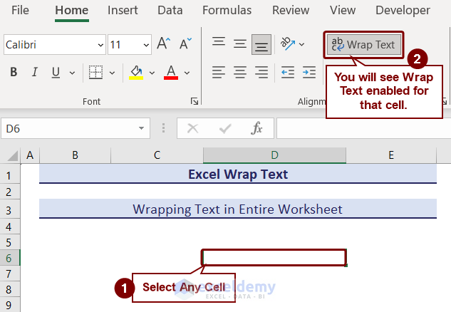 Select any cell and you will see wrap text enabled for that cell